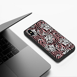 Чехол iPhone XS Max матовый Floral pattern - vanguard, цвет: 3D-черный — фото 2
