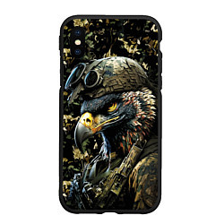 Чехол iPhone XS Max матовый Орел солдат