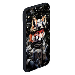 Чехол iPhone XS Max матовый Лиса солдат спецназа, цвет: 3D-черный — фото 2