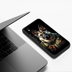Чехол iPhone XS Max матовый Немецкая овчарка в военной форме, цвет: 3D-черный — фото 2