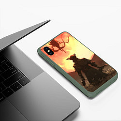 Чехол iPhone XS Max матовый Охотник против сущности, цвет: 3D-темно-зеленый — фото 2