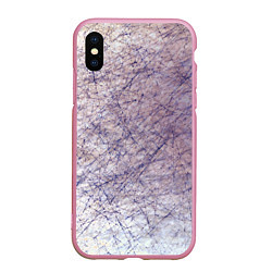 Чехол iPhone XS Max матовый Неразбериха в рисунке, цвет: 3D-розовый