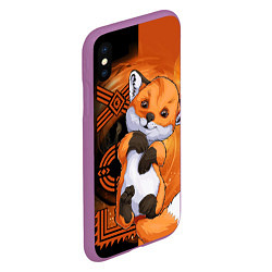 Чехол iPhone XS Max матовый Fox cub, цвет: 3D-фиолетовый — фото 2