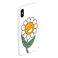Чехол iPhone XS Max матовый Весёлый цветок ромашка, цвет: 3D-белый — фото 2
