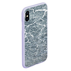 Чехол iPhone XS Max матовый Белая молния, цвет: 3D-светло-сиреневый — фото 2
