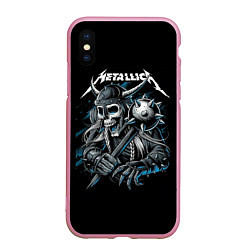 Чехол iPhone XS Max матовый Metallica - Викинг, цвет: 3D-розовый