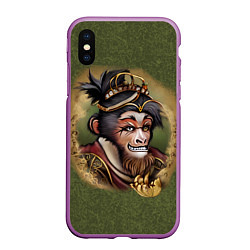 Чехол iPhone XS Max матовый Король обезьян Сунь Укун, цвет: 3D-фиолетовый