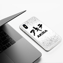 Чехол iPhone XS Max матовый Akira с потертостями на светлом фоне, цвет: 3D-белый — фото 2