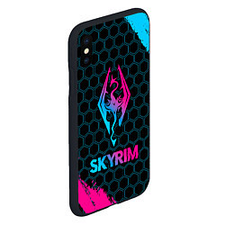 Чехол iPhone XS Max матовый Skyrim - neon gradient, цвет: 3D-черный — фото 2