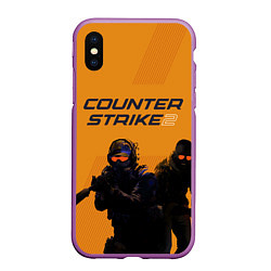 Чехол iPhone XS Max матовый Counter Strike 2, цвет: 3D-фиолетовый