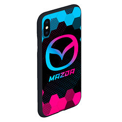 Чехол iPhone XS Max матовый Mazda - neon gradient, цвет: 3D-черный — фото 2