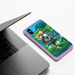 Чехол iPhone XS Max матовый Кавех Genshin Impact, цвет: 3D-сиреневый — фото 2