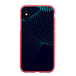 Чехол iPhone XS Max матовый Плавающие точки, цвет: 3D-красный