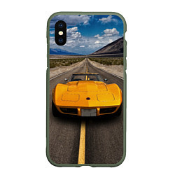 Чехол iPhone XS Max матовый Ретро маслкар Chevrolet Corvette Stingray