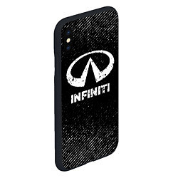 Чехол iPhone XS Max матовый Infiniti с потертостями на темном фоне, цвет: 3D-черный — фото 2