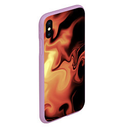 Чехол iPhone XS Max матовый Пламя с боку, цвет: 3D-сиреневый — фото 2