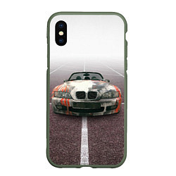 Чехол iPhone XS Max матовый Родстер BMW Z4, цвет: 3D-темно-зеленый