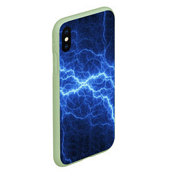 Чехол iPhone XS Max матовый Разряд электричества, цвет: 3D-салатовый — фото 2