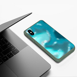 Чехол iPhone XS Max матовый Волны в море, цвет: 3D-темно-зеленый — фото 2