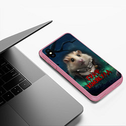 Чехол iPhone XS Max матовый Страшный граф Хомякула, цвет: 3D-малиновый — фото 2