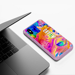 Чехол iPhone XS Max матовый Abstract colorful composition - Milano, цвет: 3D-сиреневый — фото 2