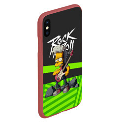 Чехол iPhone XS Max матовый Rock music Simpsons, цвет: 3D-красный — фото 2