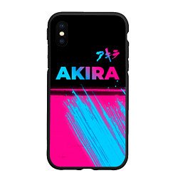 Чехол iPhone XS Max матовый Akira - neon gradient: символ сверху, цвет: 3D-черный