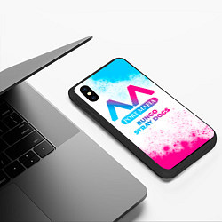 Чехол iPhone XS Max матовый Bungo Stray Dogs neon gradient style, цвет: 3D-черный — фото 2