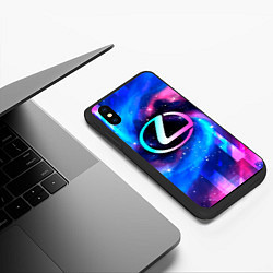 Чехол iPhone XS Max матовый Lexus неоновый космос, цвет: 3D-черный — фото 2