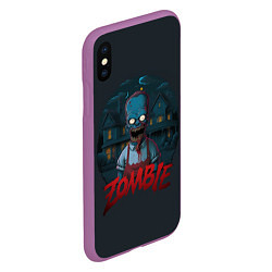 Чехол iPhone XS Max матовый Zombie Simpsons, цвет: 3D-фиолетовый — фото 2