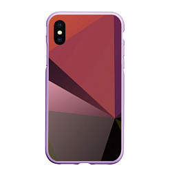 Чехол iPhone XS Max матовый Разные треугольники и геометрия, цвет: 3D-сиреневый