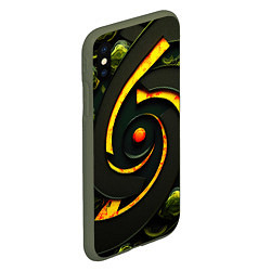 Чехол iPhone XS Max матовый Круговорот текстур, цвет: 3D-темно-зеленый — фото 2