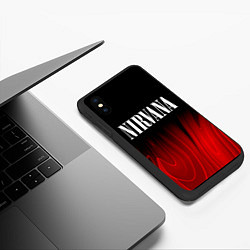 Чехол iPhone XS Max матовый Nirvana red plasma, цвет: 3D-черный — фото 2