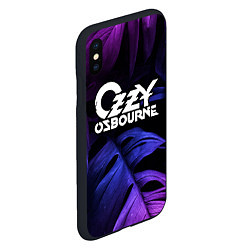 Чехол iPhone XS Max матовый Ozzy Osbourne neon monstera, цвет: 3D-черный — фото 2