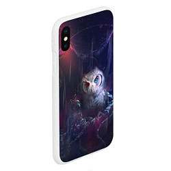 Чехол iPhone XS Max матовый Сова на мрачном фоне, цвет: 3D-белый — фото 2