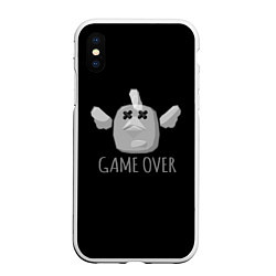 Чехол iPhone XS Max матовый Chicken Gun Game over, цвет: 3D-белый
