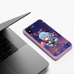 Чехол iPhone XS Max матовый Ганьюй Геншин Импакт, цвет: 3D-сиреневый — фото 2