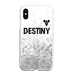 Чехол iPhone XS Max матовый Destiny glitch на светлом фоне: символ сверху