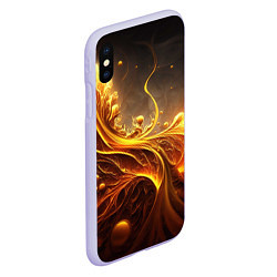 Чехол iPhone XS Max матовый Желтые абстрактные узоры, цвет: 3D-светло-сиреневый — фото 2