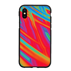 Чехол iPhone XS Max матовый Кислотная абстракция, цвет: 3D-черный