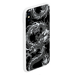 Чехол iPhone XS Max матовый Татуировка японского дракона, цвет: 3D-белый — фото 2