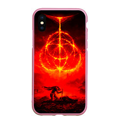 Чехол iPhone XS Max матовый Elden Ring dark, цвет: 3D-розовый