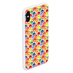 Чехол iPhone XS Max матовый Смайлы-пузырьки, цвет: 3D-белый — фото 2