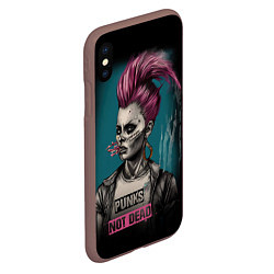 Чехол iPhone XS Max матовый Punks no dead girl, цвет: 3D-коричневый — фото 2