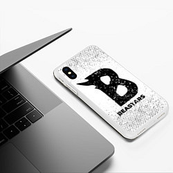 Чехол iPhone XS Max матовый Beastars с потертостями на светлом фоне, цвет: 3D-белый — фото 2