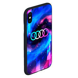 Чехол iPhone XS Max матовый Audi неоновый космос, цвет: 3D-черный — фото 2