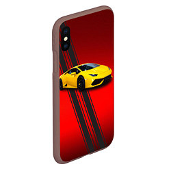 Чехол iPhone XS Max матовый Итальянский гиперкар Lamborghini Aventador, цвет: 3D-коричневый — фото 2