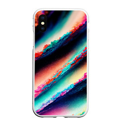 Чехол iPhone XS Max матовый Абстрактный след, цвет: 3D-белый