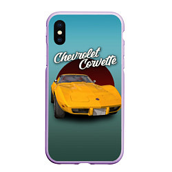 Чехол iPhone XS Max матовый Американский спорткар Chevrolet Corvette Stingray