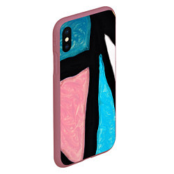 Чехол iPhone XS Max матовый Переливы красок, цвет: 3D-малиновый — фото 2